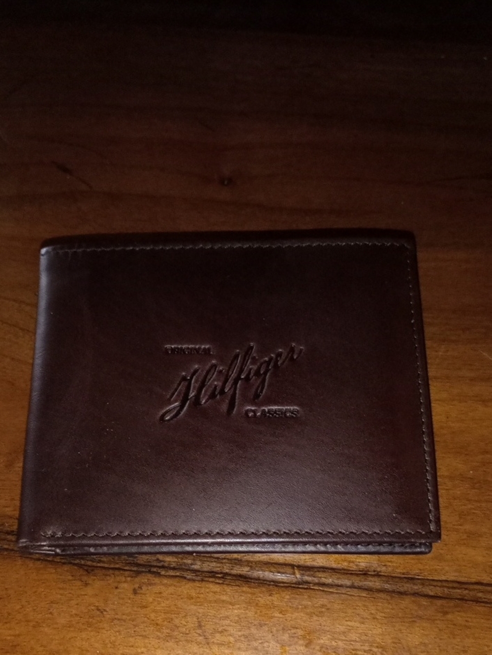 Tommy Hilfiger Dark Brown Leather Bifold Wallet